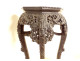 Incense table stand carved ironwood marble Vietnam Indochina 19th century