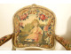 Pair of Louis XV armchairs in wood with Aubusson tapestry, Fable Fontaine