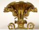 Pair of neo-gothic candlesticks, gilded bronze, enamel, dragons, 19th century