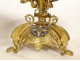 Pair of neo-gothic candlesticks, gilded bronze, enamel, dragons, 19th century
