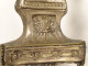 Pair of church candlesticks, silver-plated brass, grapes, wheat ears, 19th century