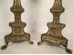 Pair of church candlesticks, silver-plated brass, grapes, wheat ears, 19th century