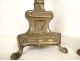 Pair of church candlesticks, silver-plated brass, grapes, wheat ears, 19th century