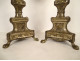 Pair of church candlesticks, silver-plated brass, grapes, wheat ears, 19th century