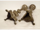 Pair of church candlesticks, silver-plated brass, grapes, wheat ears, 19th century