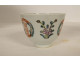 Chinese porcelain tea set teapot bowl wicker basket butterflies 19th century