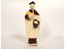 Quimper earthenware statuette Jeanne Levêque Saint-Yves fleur-de-lis 20th century