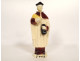 Quimper earthenware statuette Jeanne Levêque Saint-Yves fleur-de-lis 20th century