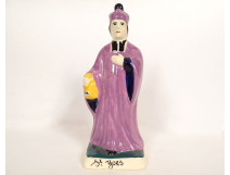 Earthenware statuette HB Quimper Saint-Yves patron lawyer stock exchange 20th century