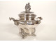Louis XV sugar bowl in solid silver, Minerva Emile Hugo, cherub, rocaille, 19th century