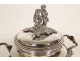 Louis XV sugar bowl in solid silver, Minerva Emile Hugo, cherub, rocaille, 19th century