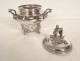 Louis XV sugar bowl in solid silver, Minerva Emile Hugo, cherub, rocaille, 19th century