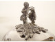 Louis XV sugar bowl in solid silver, Minerva Emile Hugo, cherub, rocaille, 19th century