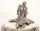 Louis XV sugar bowl in solid silver, Minerva Emile Hugo, cherub, rocaille, 19th century