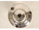 Silver-plated inkwell with tiger&#39;s eye agate cabochons, Art Deco, 20th century