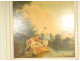 Louis XVI trumeau mirror, lacquered wood, HST, gallant fishing scene, 18th century