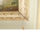 Louis XVI trumeau mirror, lacquered wood, HST, gallant fishing scene, 18th century