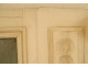 Louis XVI trumeau mirror, lacquered wood, HST shepherd landscape, bridge, 18th century