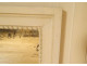 Louis XVI trumeau mirror, lacquered wood, HST shepherd landscape, bridge, 18th century