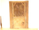 Louis XVI trumeau mirror, lacquered wood, HST shepherd landscape, bridge, 18th century