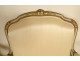 Pair of Louis XV armchairs in gilded lacquered wood with acanthus flowers, 19th century