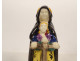 HB Quimper Porson earthenware statuette of Saint Anne of the Bretons anchor, 20th century