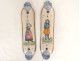 Pair of Henriot Quimper Breton earthenware cleanliness plates, 19th century