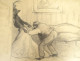 Drawing Francisque Poulbot naughty scene elegant couple bedroom humor 20th century