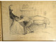 Drawing Francisque Poulbot naughty scene elegant couple bedroom humor 20th century