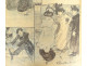 Drawing Francisque Poulbot naughty scene elegant couple bedroom humor 20th century