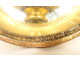 Pair of oval frames medallions gilded married vases flowers fabric Empire 19th century