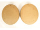 Pair of oval frames medallions gilded married vases flowers fabric Empire 19th century