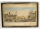 Watercolored optical view of Bayonne, Bayonne, Basset, Paris, late 18th century
