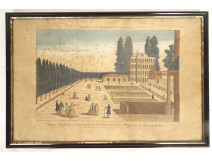 Watercolored optical view of Bayonne, Bayonne, Basset, Paris, late 18th century