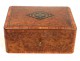Box in burr Amboyna and Rosewood, with monogram, Napoleon III nineteenth