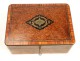 Box in burr Amboyna and Rosewood, with monogram, Napoleon III nineteenth