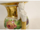 Pair of porcelain baluster vases Paris flowers winged women 1st Empire 19th century