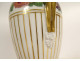 Pair of porcelain baluster vases Paris flowers winged women 1st Empire 19th century