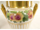 Pair of porcelain baluster vases Paris flowers winged women 1st Empire 19th century