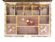 Jewelry box made of lacquered wood with gilding, birds, cranes, flowers, Japan, 19th century