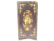Small Japanese cabinet in lacquered wood with gilding, landscapes, pagoda, characters, 19th century
