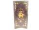 Small Japanese cabinet in lacquered wood with gilding, landscapes, pagoda, characters, 19th century