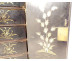 Small Japanese cabinet in lacquered wood with gilding, landscapes, pagoda, characters, 19th century