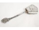 Spoon Louis XV silver, decorated with shells and flowers with punch 800, eighteenth