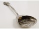 Spoon Louis XV silver, decorated with shells and flowers with punch 800, eighteenth