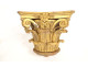 Small Corinthian capital in carved wood with gilded acanthus flowers, 19th century