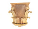 Small Corinthian capital in carved wood with gilded acanthus flowers, 19th century