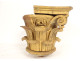 Small Corinthian capital in carved wood with gilded acanthus flowers, 19th century