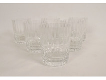 6 Baccarat France Harmonie 20th century cut crystal whisky glasses