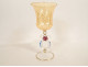 Decorative stemmed glass blown glassware Murano Venice Italy flower 20th century